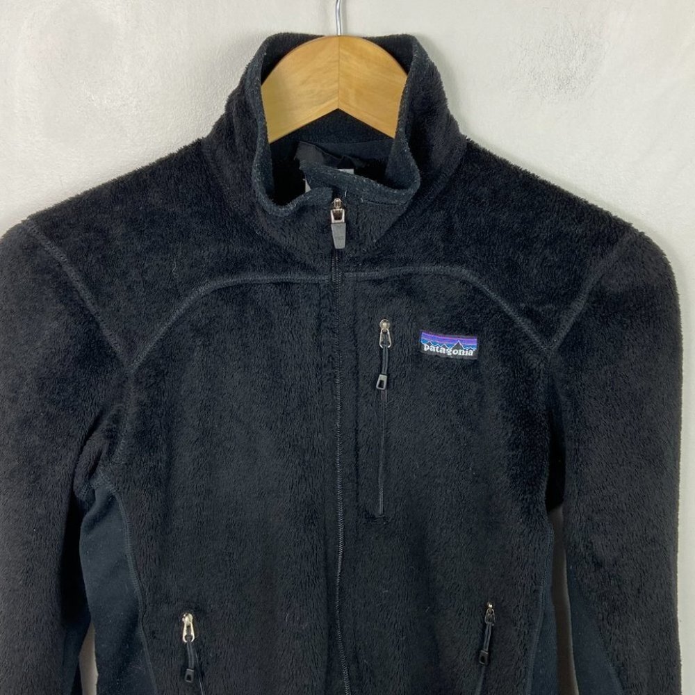 PATAGONIA Micro Fleece Full Zip‎ Synchilla Sweater Black Size Small Hiking Polar - Picture 5 of 9